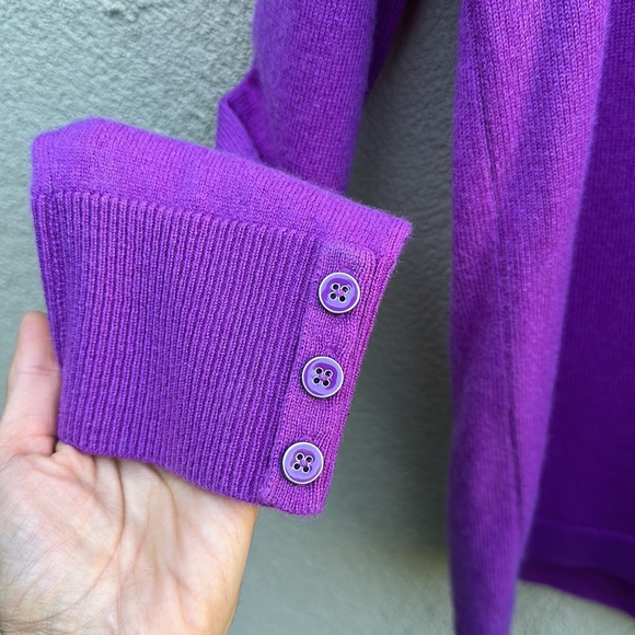 NWT Talbots 🔥 Pure Cashmere Crewneck Sweater Purple Sz XL - Picture 7 of 7